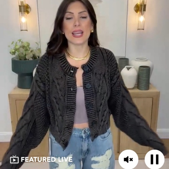 New Oli & Hali Mineral Wash Sweater Cardigan Top size XL - Picture 8 of 16